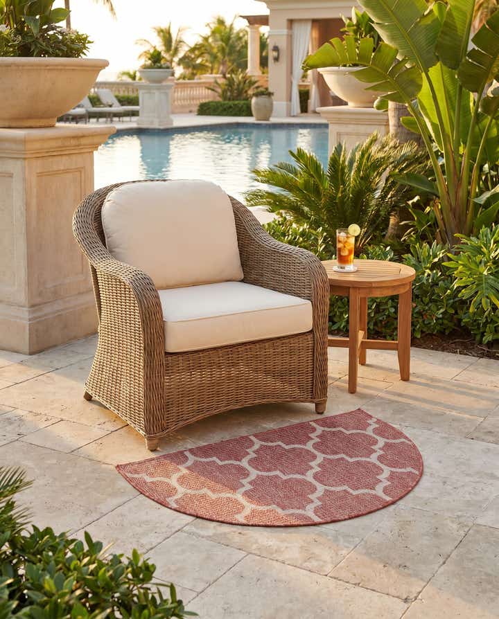 2' 7 x 4' Easy-Clean Lattice Indoor / Outdoor Hearth Rug