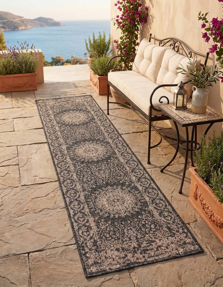 Detail image of 2' x 8' Easy-Clean Traditional Indoor / Outdoor Runner Rug