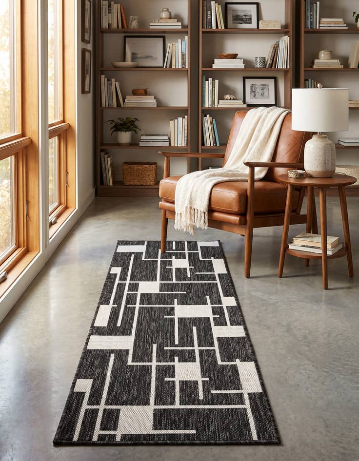 Detail image of 2' x 5' 3 Easy-Clean Modern Indoor / Outdoor Runner Rug