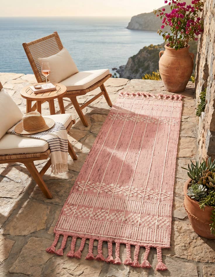 Detail image of 2' 2 x 6' 7 Easy-Clean Eco Bohemian Indoor / Outdoor Runner Rug