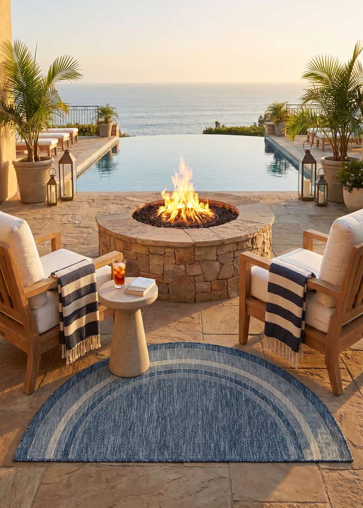 3' x 6' Easy-Clean Border Indoor / Outdoor Hearth Rug