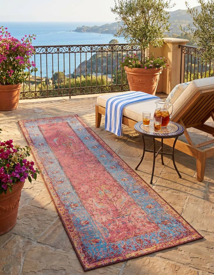 Detail image of 2' x 6' 1 Easy-Clean Traditional Indoor / Outdoor Runner Rug