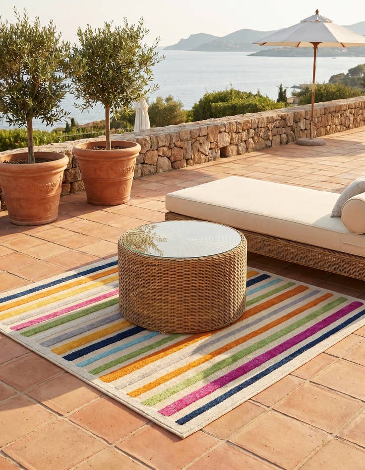 Detail image of 5' 3 x 5' 3 Easy-Clean Aruba Indoor / Outdoor Square Rug