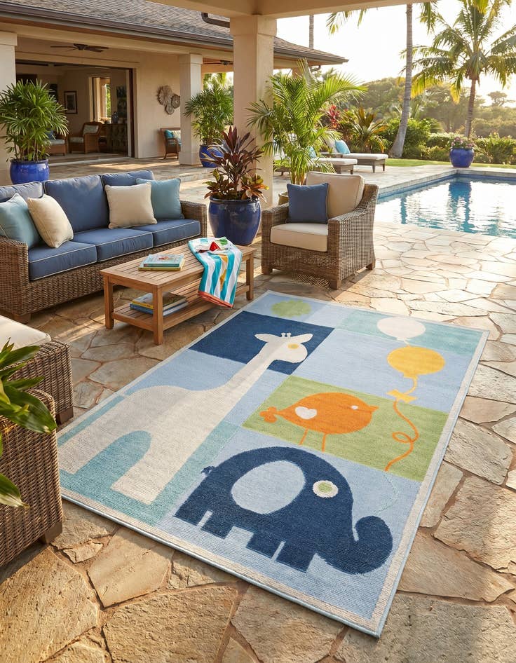 Detail image of 5' 3 x 7' 7 Easy-Clean Indoor / Outdoor Rug