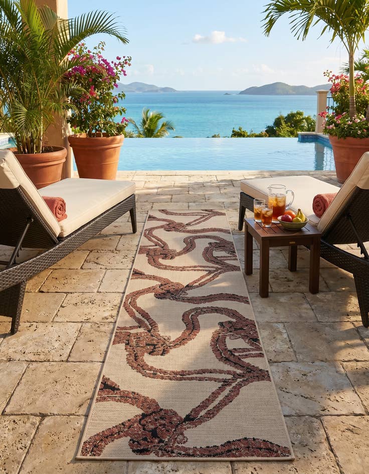 Detail image of 2' 7 x 12' Easy-Clean Coastal Indoor / Outdoor Runner Rug
