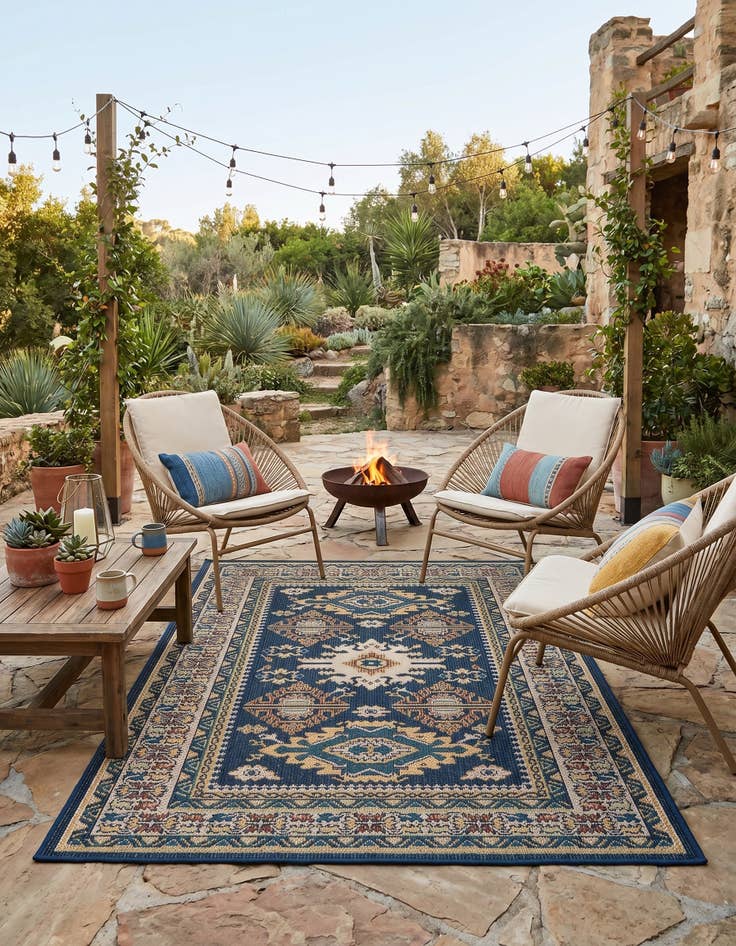 Detail image of 4' x 6' Easy-Clean Baja Indoor / Outdoor Rug
