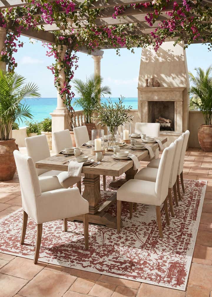 9' x 12' Easy-Clean Traditional Indoor / Outdoor Rug