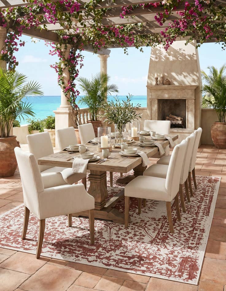 Detail image of 9' x 12' Easy-Clean Traditional Indoor / Outdoor Rug