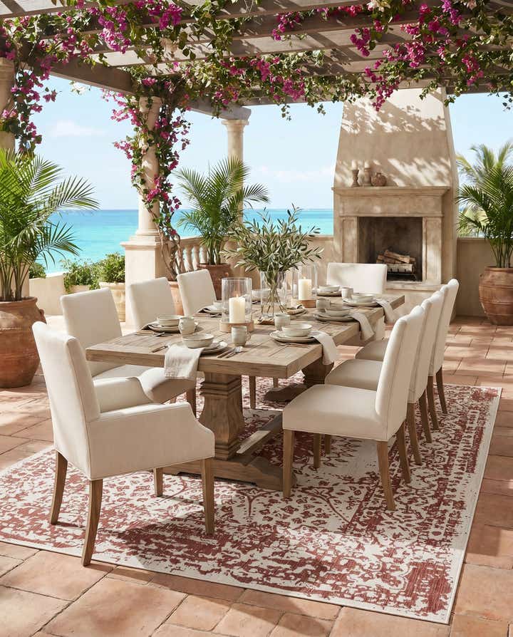 9' x 12' Easy-Clean Traditional Indoor / Outdoor Rug