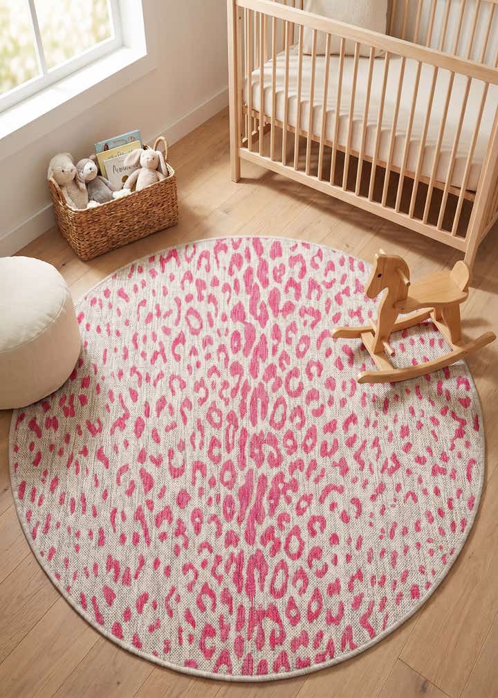 4' x 4' Easy-Clean Safari Indoor / Outdoor Round Rug