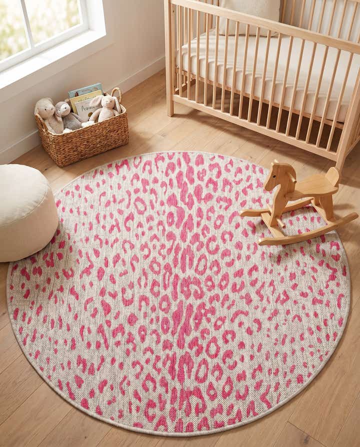 4' x 4' Easy-Clean Safari Indoor / Outdoor Round Rug