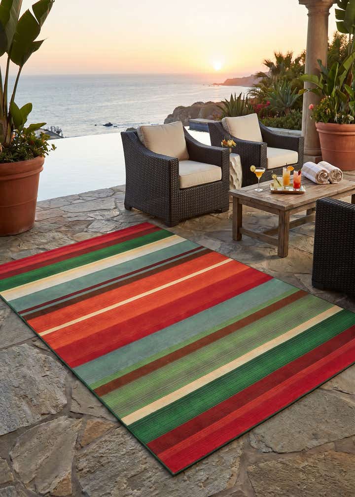 6' x 9' Easy-Clean Modern Indoor / Outdoor Rug