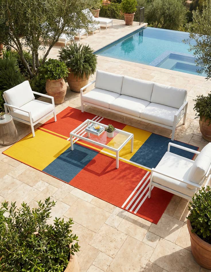 Detail image of 6' x 9' Easy-Clean Modern Indoor / Outdoor Rug