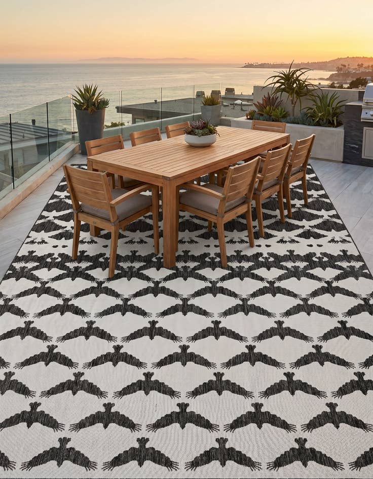 Detail image of 10' x 14' Easy-Clean Modern Indoor / Outdoor Rug