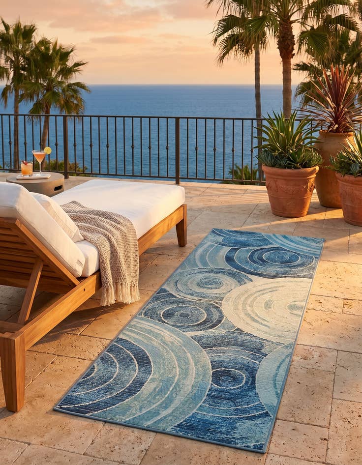 Detail image of 2' x 6' Easy-Clean Modern Indoor / Outdoor Runner Rug