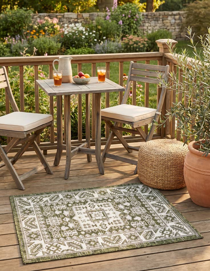 Detail image of 2' x 3' Easy-Clean Aztec Indoor / Outdoor Rug