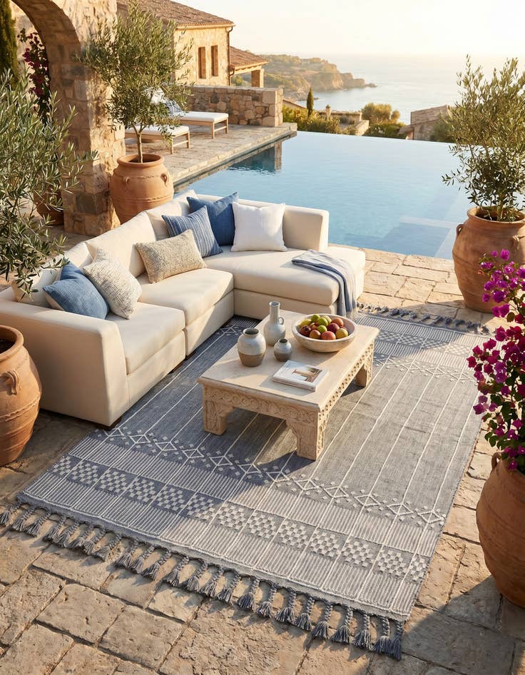 Detail image of 5' 1 x 8' Easy-Clean Eco Bohemian Indoor / Outdoor Rug