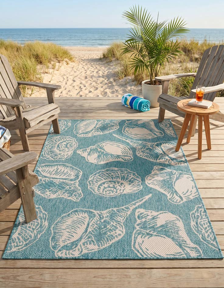 Detail image of 4' x 6' Easy-Clean Coastal Indoor / Outdoor Rug