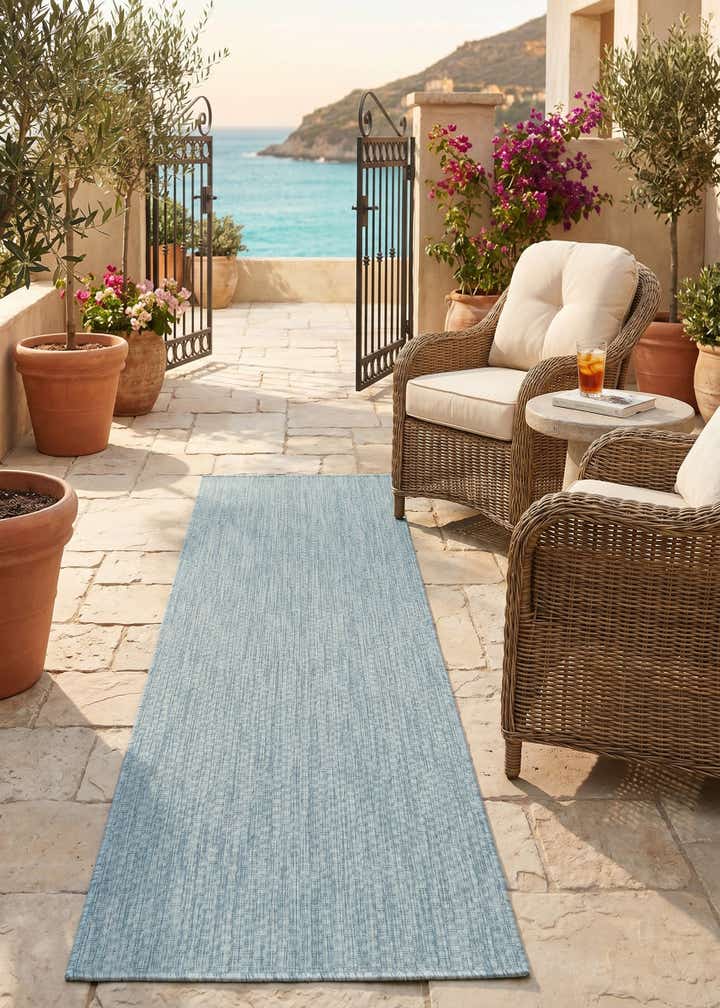 2' x 6' Easy-Clean Solid Indoor / Outdoor Runner Rug