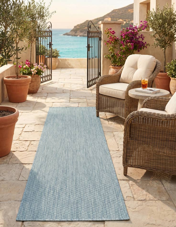 Detail image of 2' x 6' Easy-Clean Solid Indoor / Outdoor Runner Rug