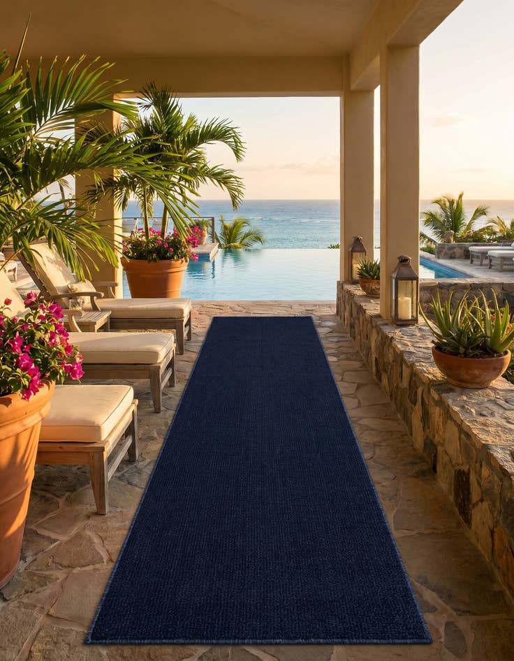 Detail image of 2' x 8' Easy-Clean Solid Indoor / Outdoor Runner Rug