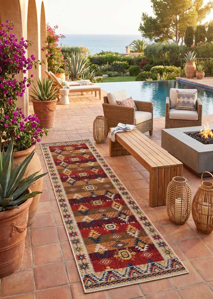 2' 7 x 10' Easy-Clean Baja Indoor / Outdoor Runner Rug