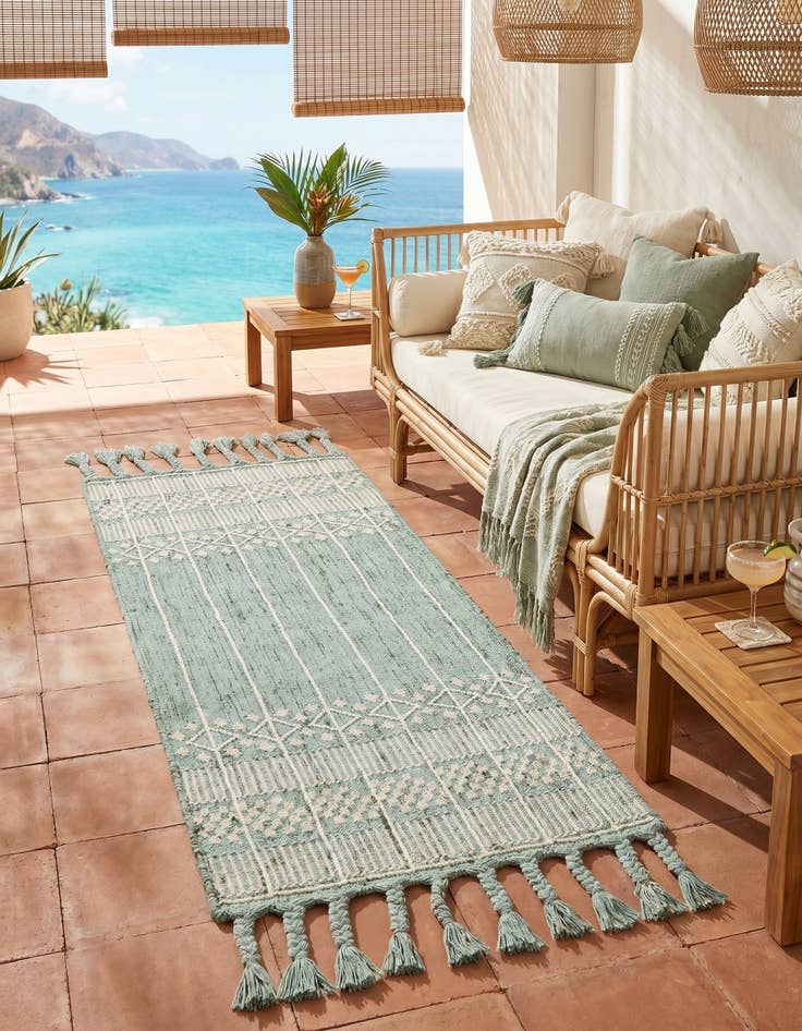Detail image of 2' 2 x 5' 1 Easy-Clean Eco Bohemian Indoor / Outdoor Runner Rug