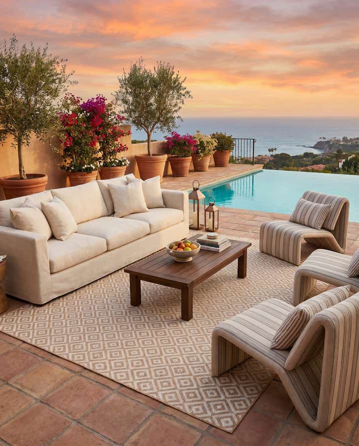 7' 10 x 10' Easy-Clean Jill Zarin Costa Rica Indoor / Outdoor Rug