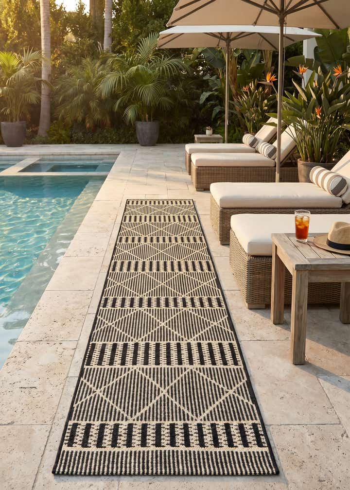 2' x 8' Easy-Clean Lattice Indoor / Outdoor Runner Rug