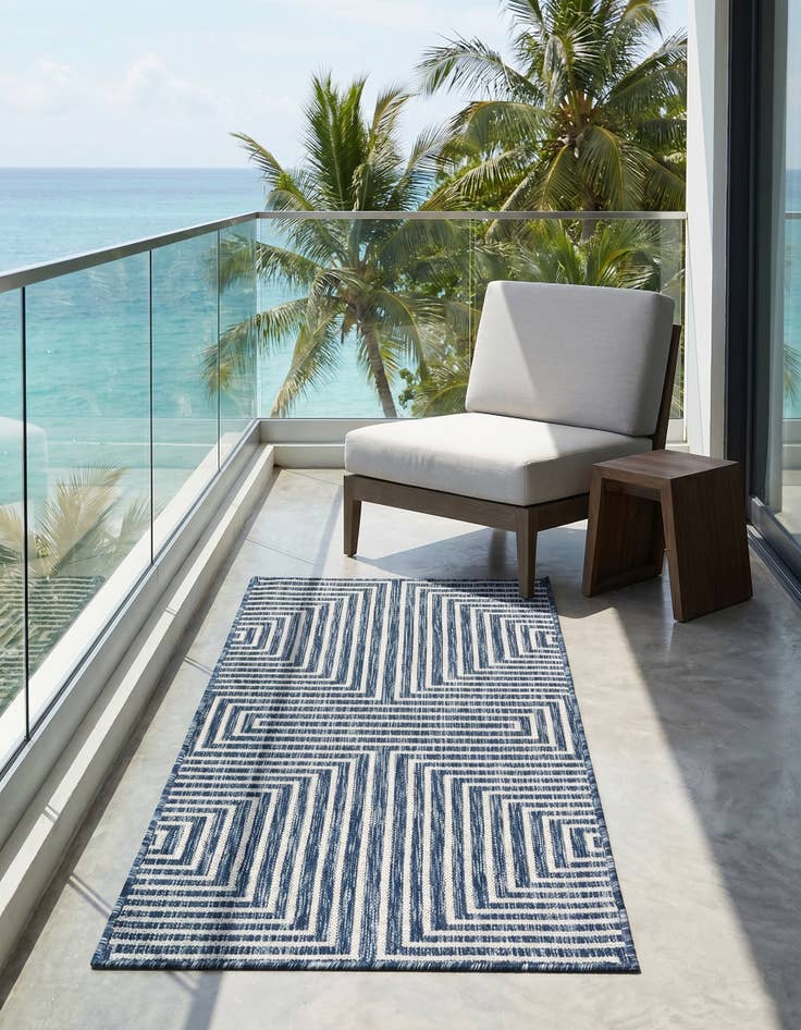 Detail image of 2' x 4' Easy-Clean Modern Indoor / Outdoor Runner Rug