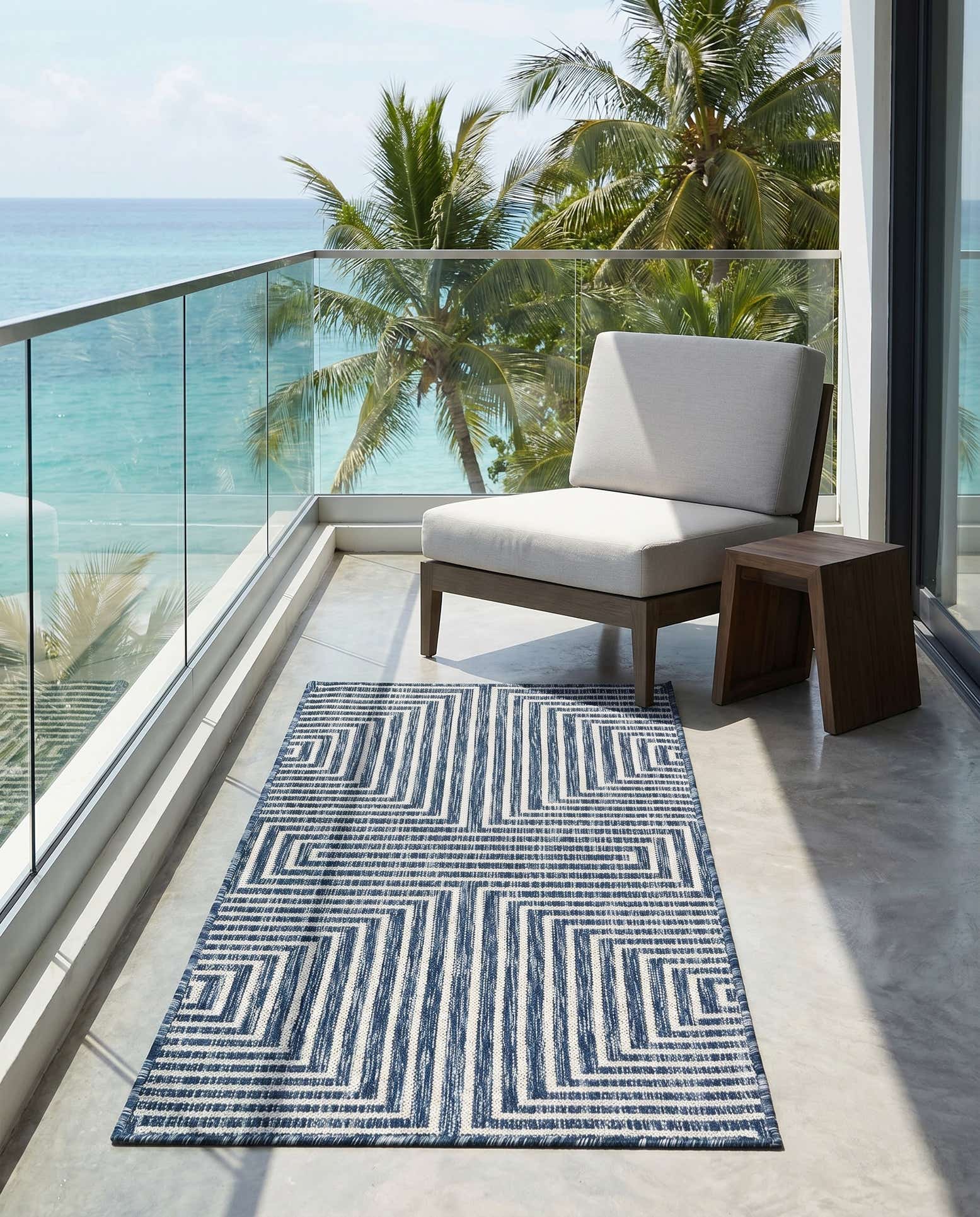 2' x 4' Easy-Clean Modern Indoor / Outdoor Runner Rug