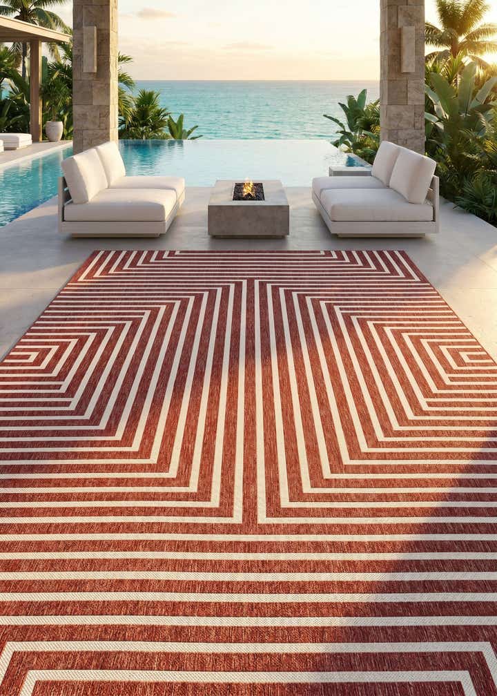 10' x 14' Easy-Clean Modern Indoor / Outdoor Rug