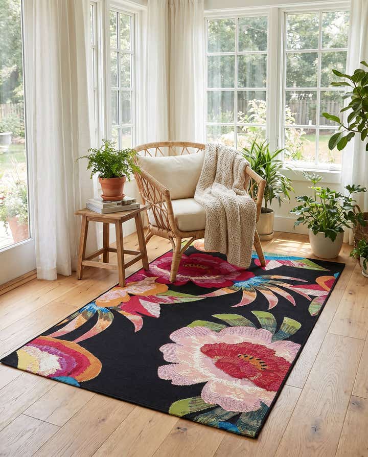 3' 3 x 5' 3 Easy-Clean Botanical Indoor / Outdoor Rug