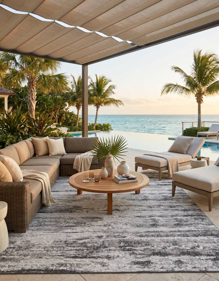 Detail image of 10' x 14' Easy-Clean Modern Indoor / Outdoor Rug