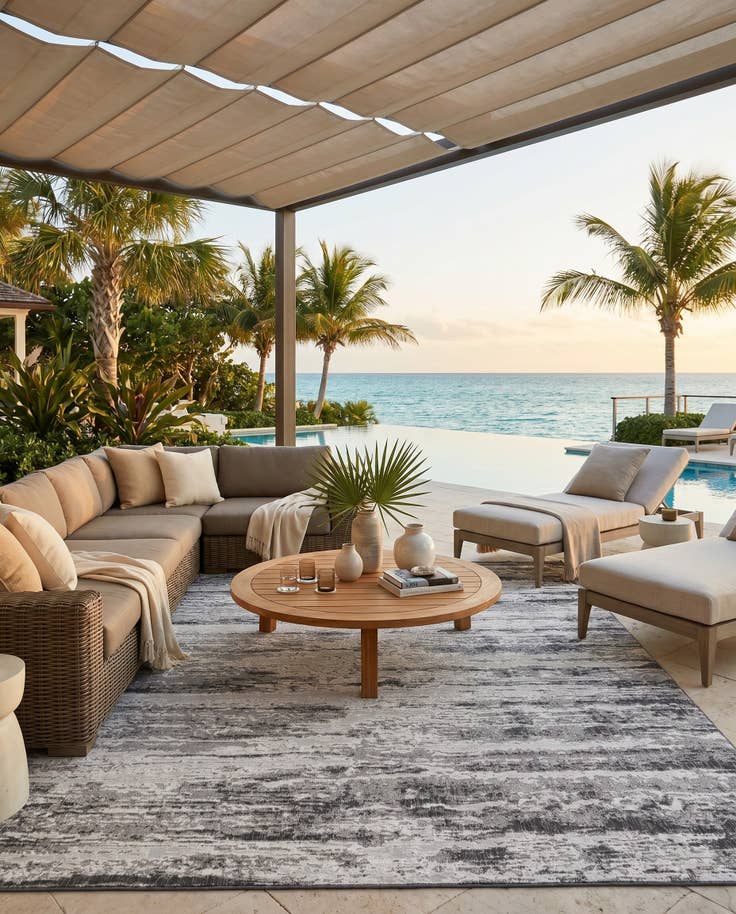 Detail image of 10' x 14' Easy-Clean Modern Indoor / Outdoor Rug