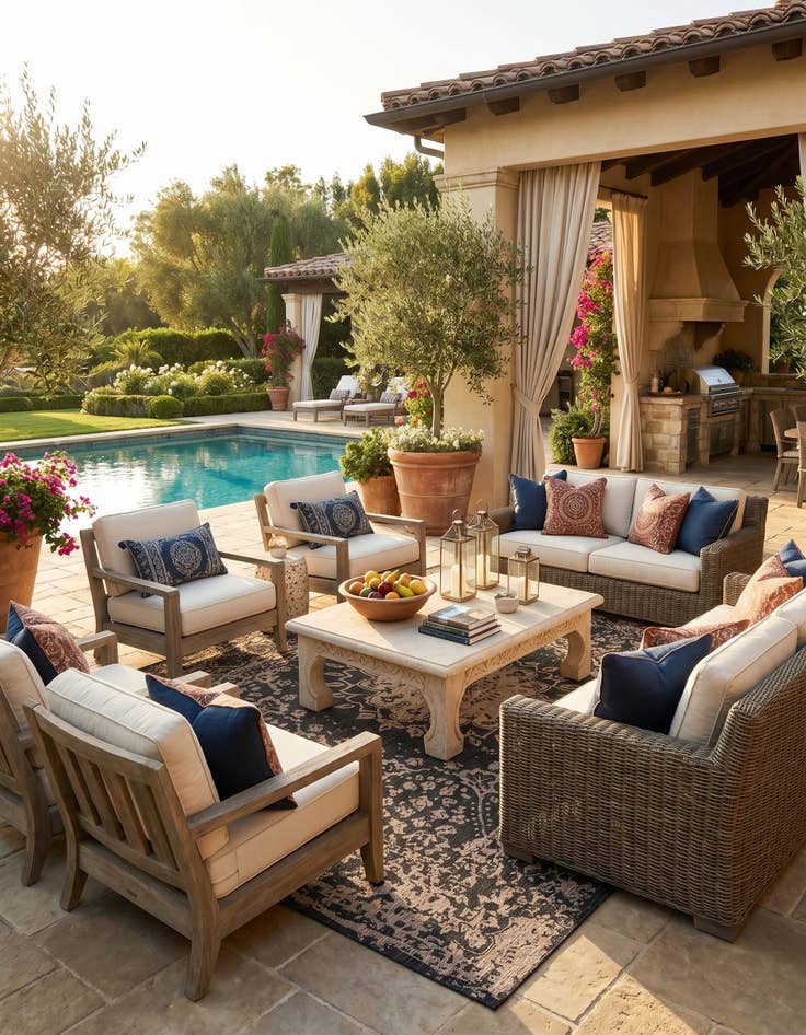 Detail image of 10' x 14' Easy-Clean Traditional Indoor / Outdoor Rug