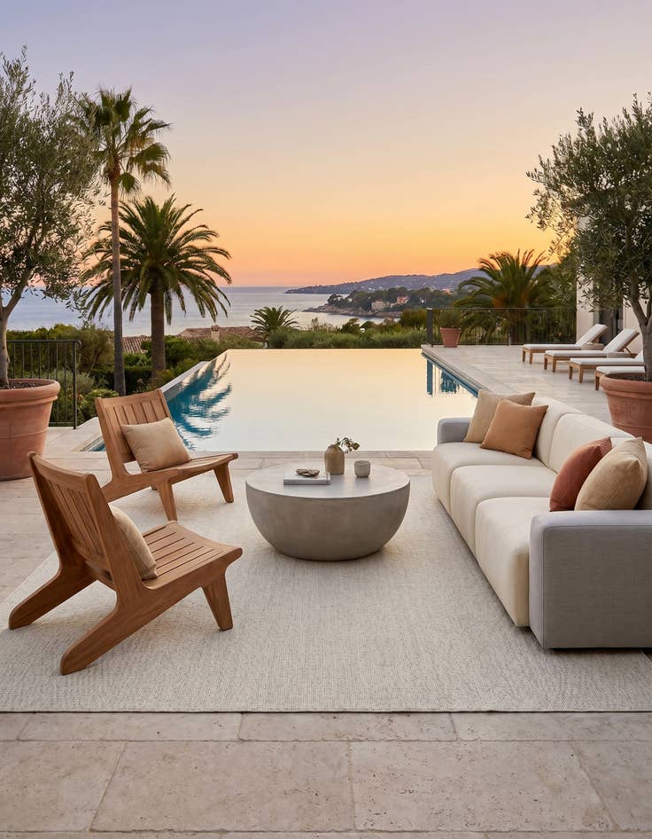 Detail image of 9' x 12' Easy-Clean Solid Indoor / Outdoor Rug