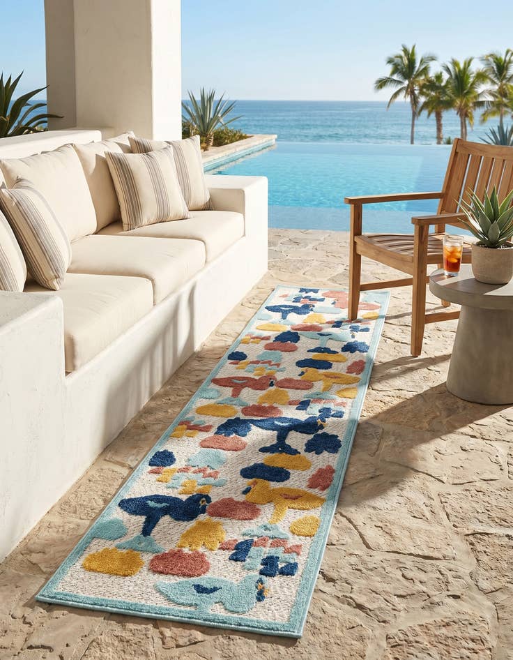 Detail image of 2' x 10' Easy-Clean Belize Indoor / Outdoor Runner Rug