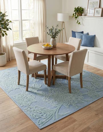 Navy Blue Easy-Clean Aruba Indoor / Outdoor Square Rug
