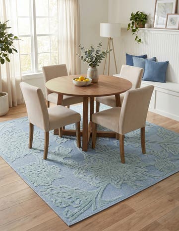 Navy Blue Easy-Clean Aruba Indoor / Outdoor Square Rug