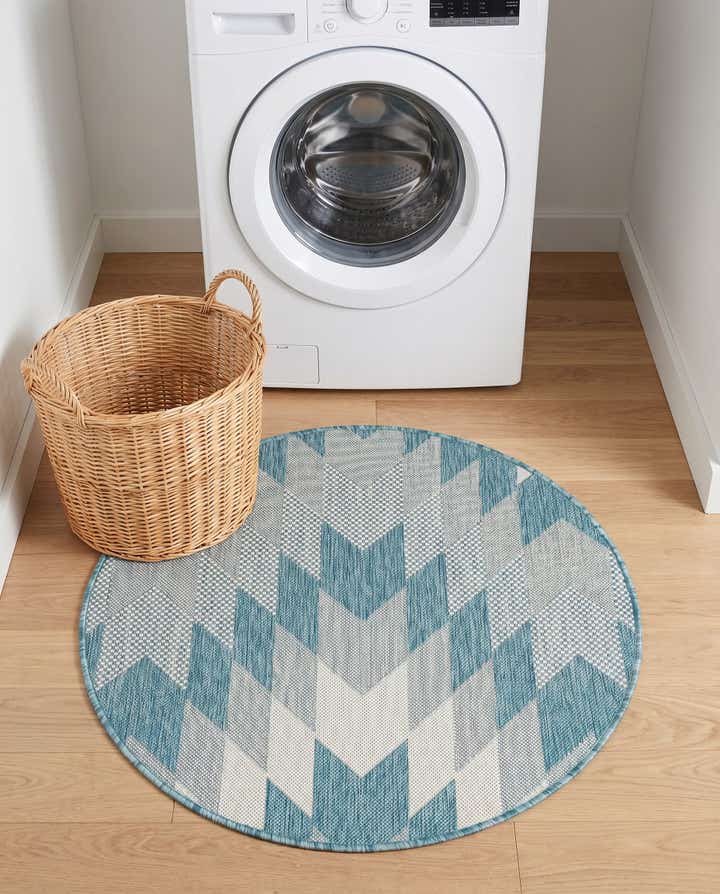 3' x 3' Easy-Clean Modern Indoor / Outdoor Round Rug