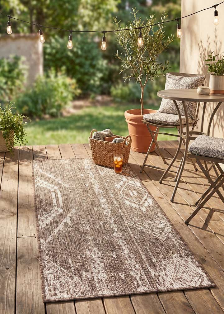2' x 4' Easy-Clean Bohemian Indoor / Outdoor Runner Rug