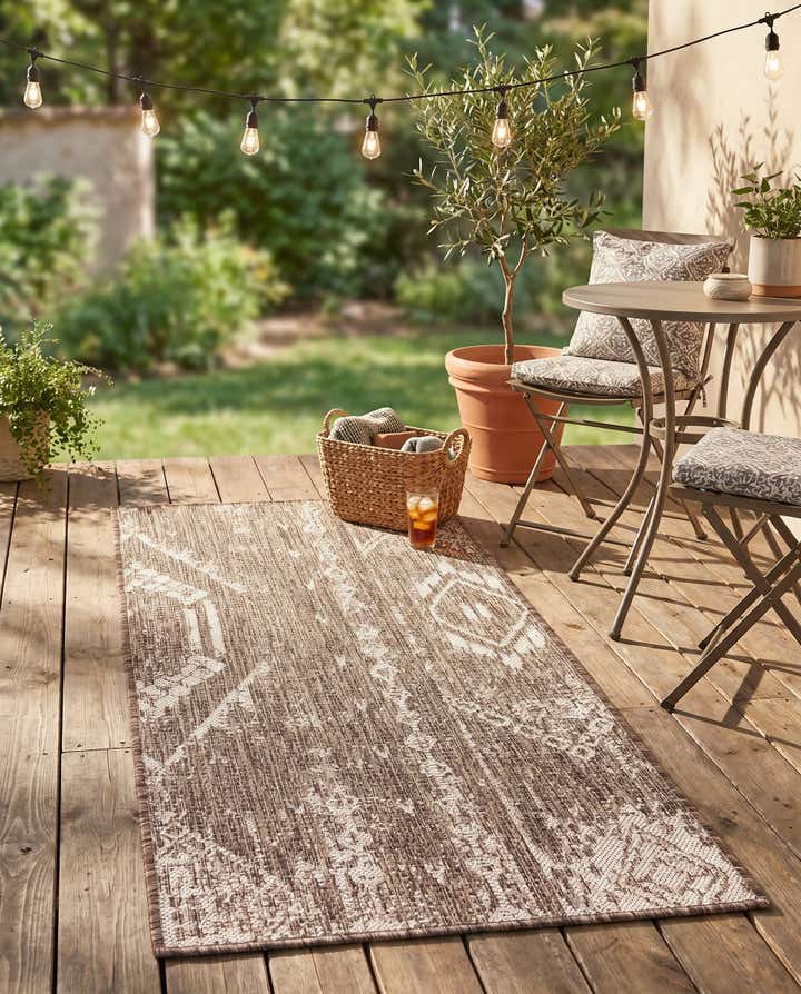 2' x 4' Easy-Clean Bohemian Indoor / Outdoor Runner Rug