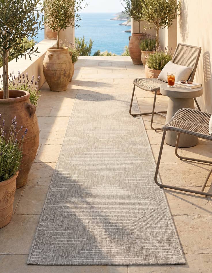 Detail image of 3' 3 x 14' Easy-Clean Modern Indoor / Outdoor Runner Rug