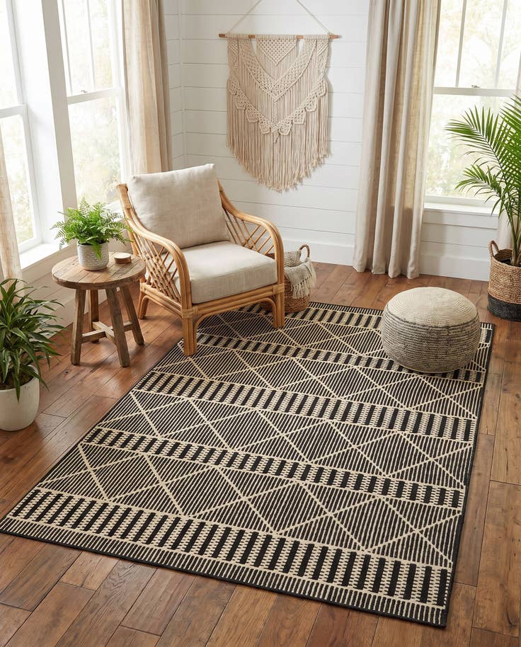 Detail image of 5' 3 x 8' Easy-Clean Trellis Indoor / Outdoor Rug
