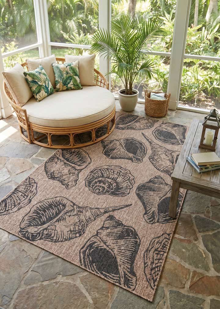 5' 3 x 8' Easy-Clean Coastal Indoor / Outdoor Rug