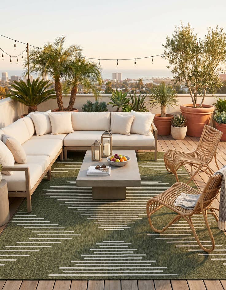 Detail image of 10' x 13' Easy-Clean Modern Indoor / Outdoor Rug