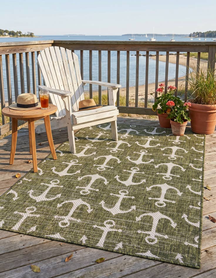 Detail image of 3' x 5' 3 Easy-Clean Coastal Indoor / Outdoor Rug