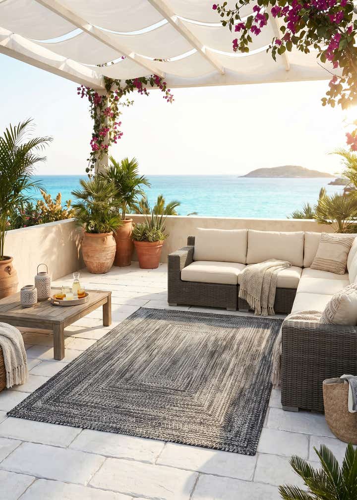 5' 3 x 8' Easy-Clean Eco Verse Washable Indoor / Outdoor Rug