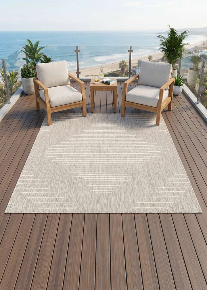 6' x 6' Easy-Clean Modern Indoor / Outdoor Square Rug
